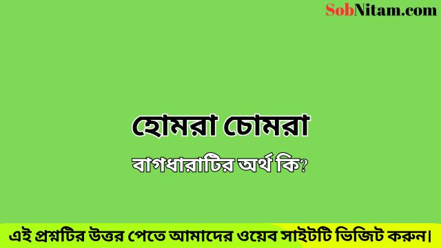 হোমরা চোমরা বাগধারাটির অর্থ কি? - SobNitam.com