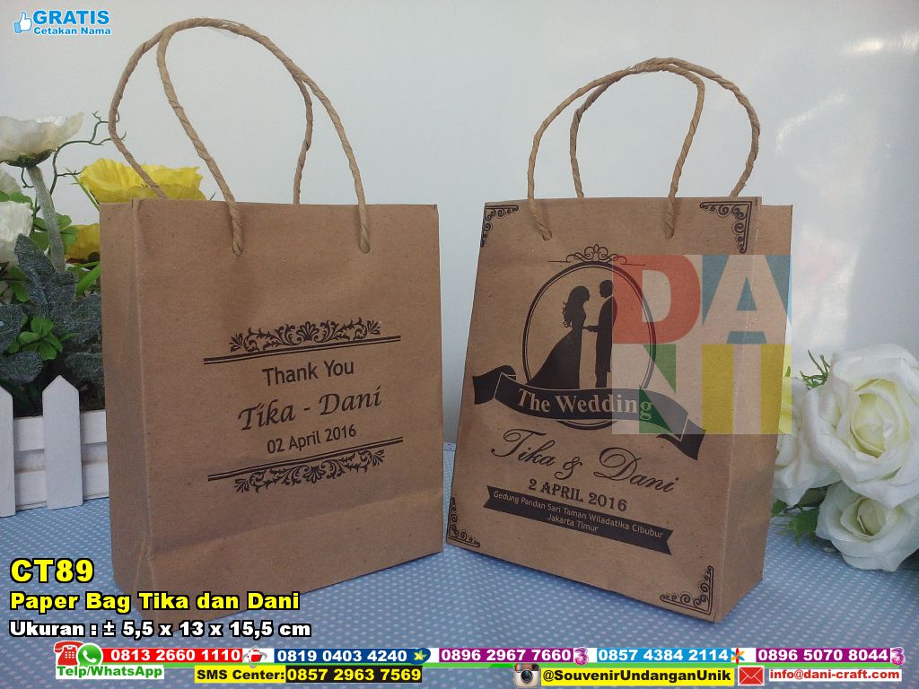 Paper Bag Tika Dan Dani Souvenir Pernikahan