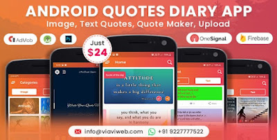 Android Quotes Diary v5.0 - Image, Text Quotes, Quote Maker, Upload
