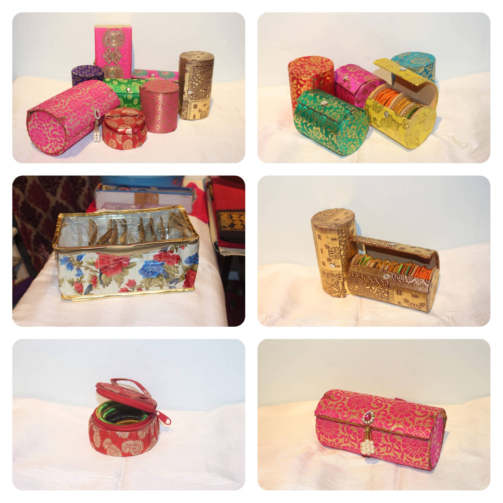 Raw Silk Gift Box With Elegant Motif Design / Shagun Box - The One Shop -  Return Gifts and More