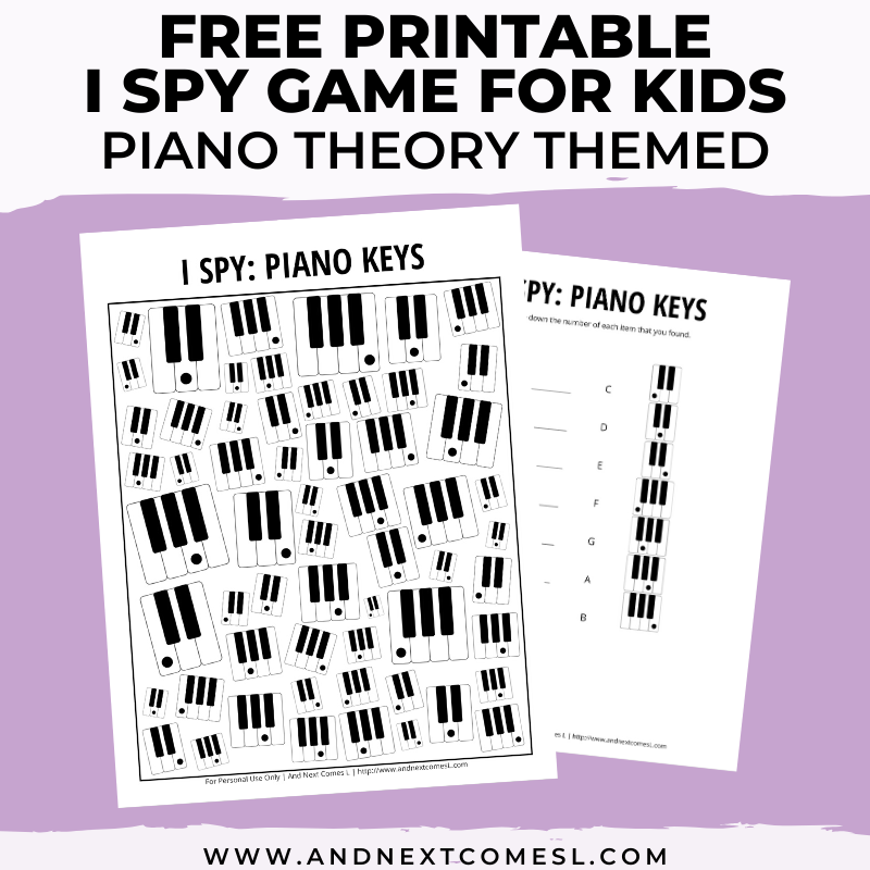 Piano Keys Themed I Spy Game Free Printable For Kids And Next Comes L Hyperlexia Resources