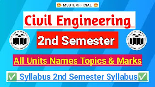 Diploma in Civil Engineering (CE) Syllabus for 2nd Sem I – Scheme MSBTE