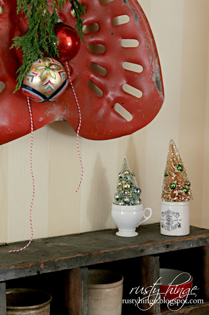 Vintage Christmas red tractor seat 