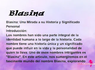 significado del nombre Blasina