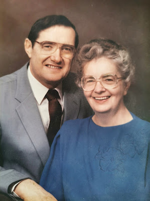 Grandmother and her husband in a portrait