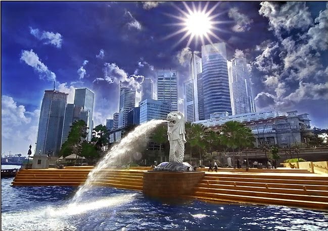Image result for  Singapore comes from Malay Singapura, Lion-city.
