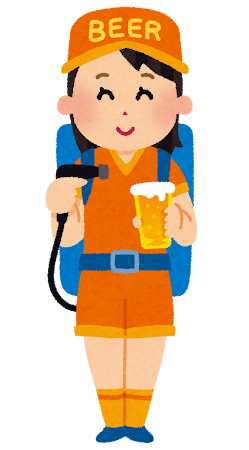 ビールの売り子さんのイラスト