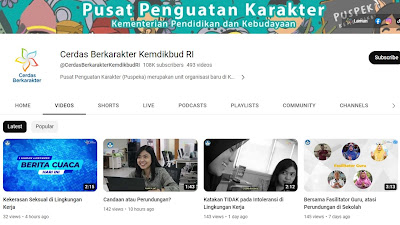Cerdas Berkarakter, channel YoTube dari Kemdikbudristek