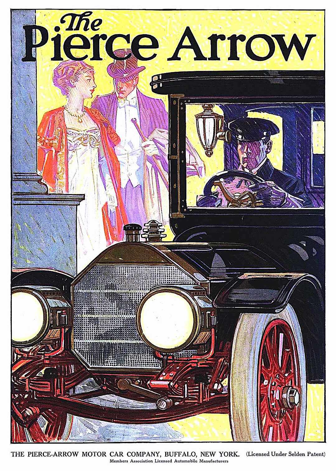 a 1910 Pierce Arrow ad illustration