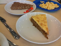 Almond cake in front, Daim cake with candy in back