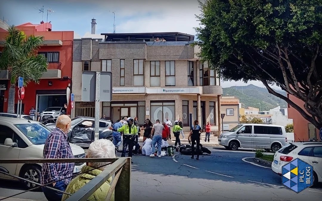 Imagen del accidente (Foto: Policía Local de Canarias Blog).