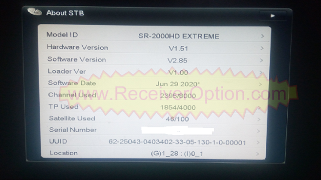 STARSAT SR-2000HD EXTREME RECEIVER NEW SOFTWARE V2.85