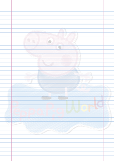 Folha Papel Pautado George Pig raiscado PDF para imprimir na folha A4