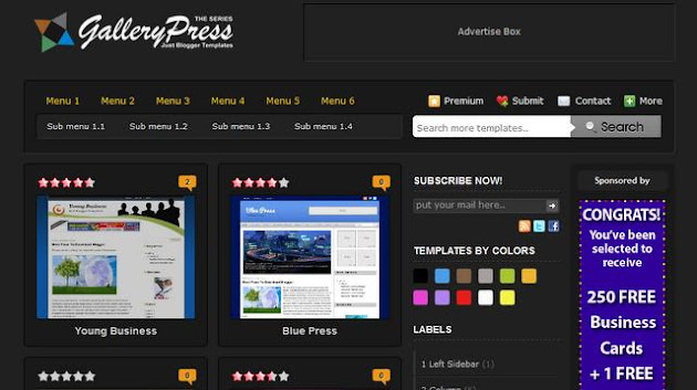 Black Gallery Press Blogger Template