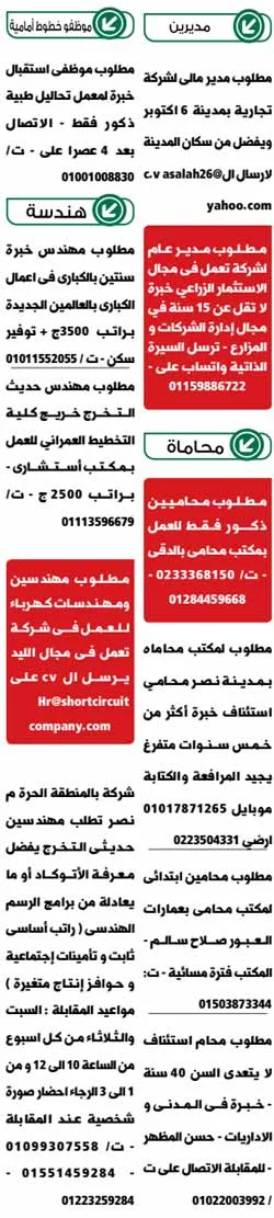 إليك.. وظائف الوسيط القاهرة والجيزة 15-7-2022 لمختلف المؤهلات والتخصصات