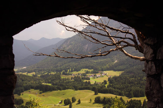 From Ehrenberg castle ruins - a view of Reutte, Austria valley