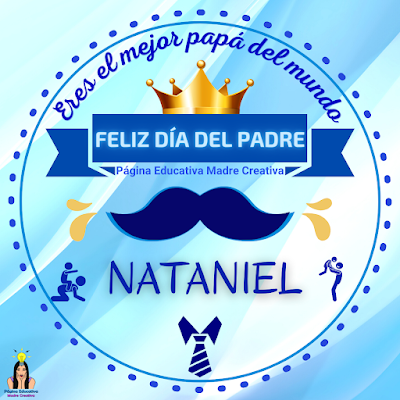 Solapín Nombre Nataniel para redes sociales por Día del Padre