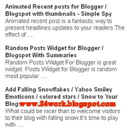 Recent Posts Widget with post snippets 