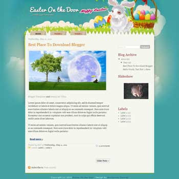 Easter On The Door Blogger Template. blogger template from wordpress theme