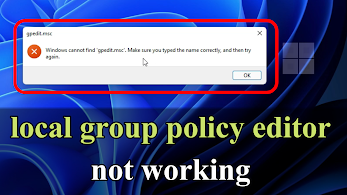 local group policy editor not opening