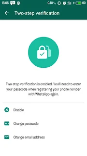 WhatsApp Two-step Verification Aktif