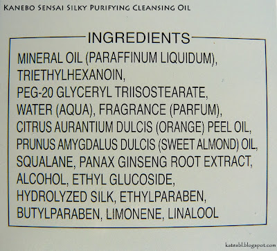 Kanebo Sensai Silky Purifying Cleansing Oil состав