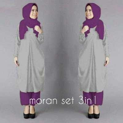 Plus Jilbab / Kerudung 3 in 1 Moran Set Hijab - 10442