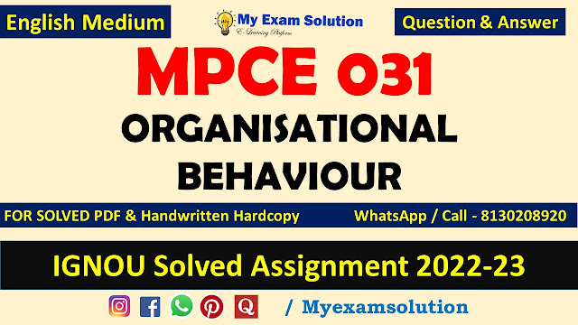 MPCE 031 Solved Assignment 2022-23