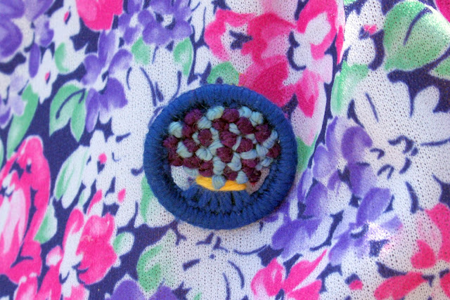 Beautiful Blue and Purple 1940's brooch From Mrs B's Brooches