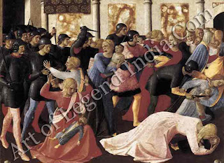 The Great Artist Fra Angelico Painting “Massacre of the Innocents” c.1450-53 15" x 15" Muse° di San Marco, Florence 