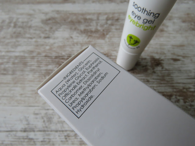 ZIAJA soothing eye gel eyebright - ingredients