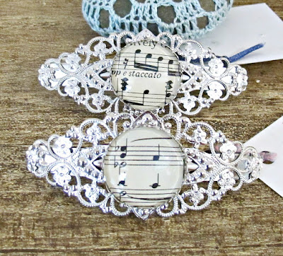 image hair clip barrette accessories music musician two cheeky monkey filigree