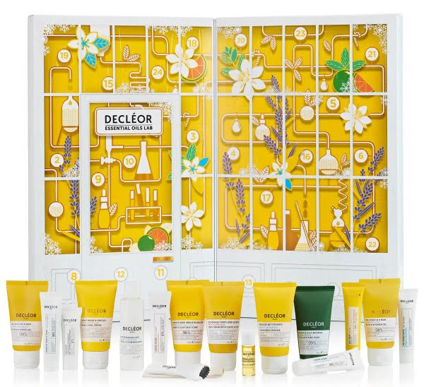 stock photo of Decleor advent calendar and contents