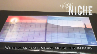 Set of two Vary Niche Fine Art Whiteboard Calendar with a sailboat and a lighthouse seascape. 