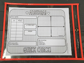 Algebra 1 quick check template