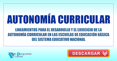 LINEAMIENTOS PARA EL DESARROLLO Y EL EJERCICIO DE LA AUTONOMÍA CURRICULAR EN LAS ESCUELAS DE EDUCACIÓN BÁSICA DEL SISTEMA EDUCATIVO NACIONAL