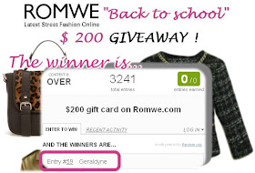 Romwe back to school giveaway winner on Fashion and Cookies