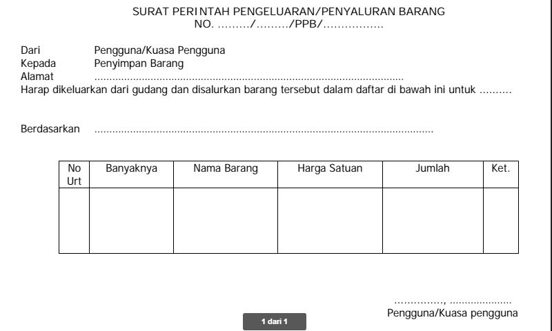 surat pengeluaran barang gudang