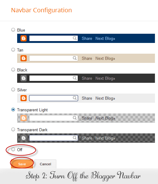 turn off blogger navbar