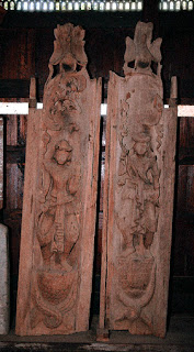 woodpanels with bas-relief from the monastery