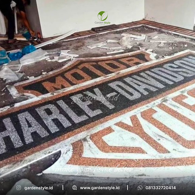 Lantai carport batu sikat Lantai carport batu sikat
