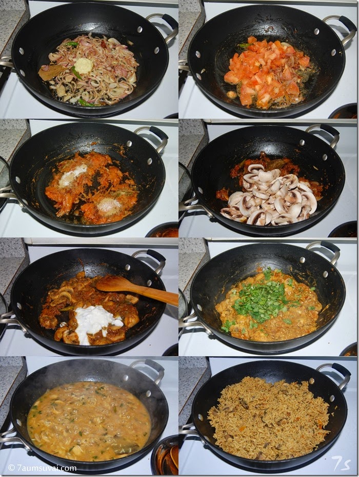 Mushroom briyani process