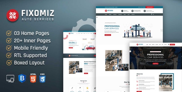 Car Repair HTML Template + RTL