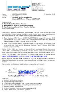 Download Kisi-Kisi UN dan USBN 2018/2019 Beserta Surat Edaran dan SK BSNP