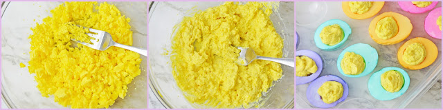 process photo collage of making egg yolk mixture.