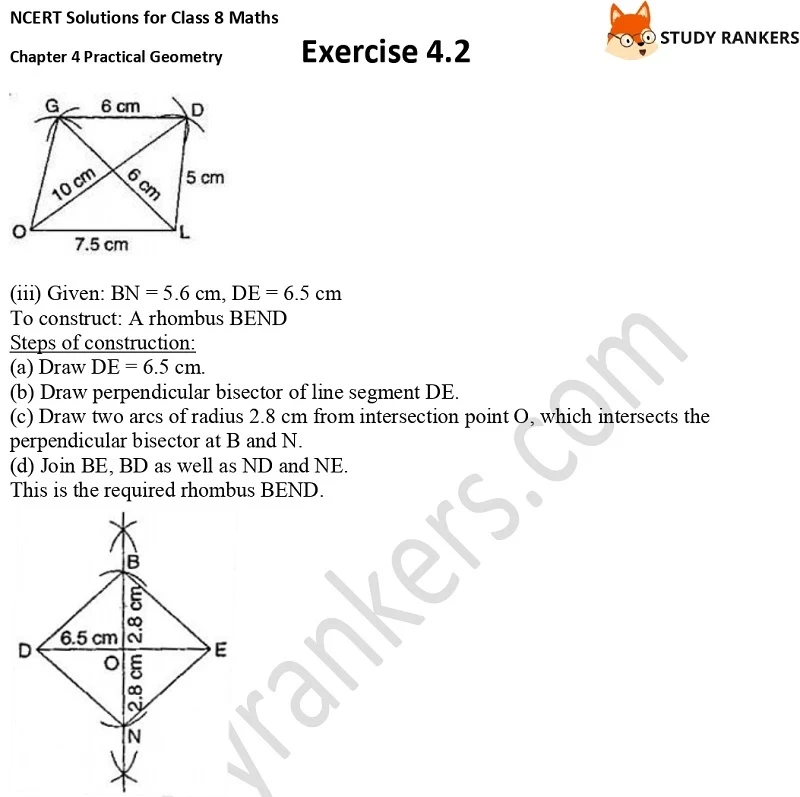 NCERT Solutions for Class 8 Maths Ch 4 Practical Geometry Exercise 4.2 2