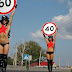 Topless Woman Helps Stop Speeding Drivers!