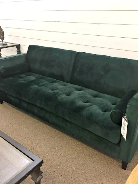 Green sofa Magnolia Homes