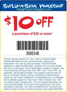 Free Printable Build-A-Bear Coupons