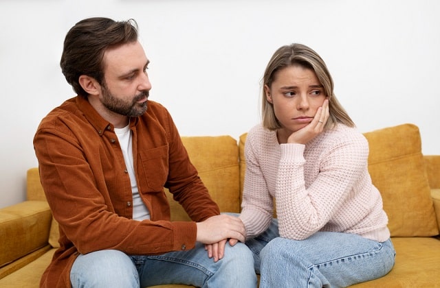 Man showing support to partner's mental wellness